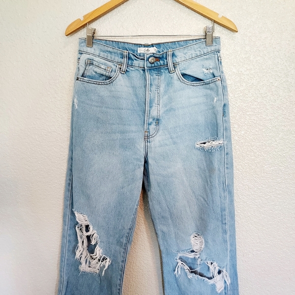 Cello Light Wash Distressed Wide Leg High Rise Jeans Size 7/28 - Picture 2 of 12